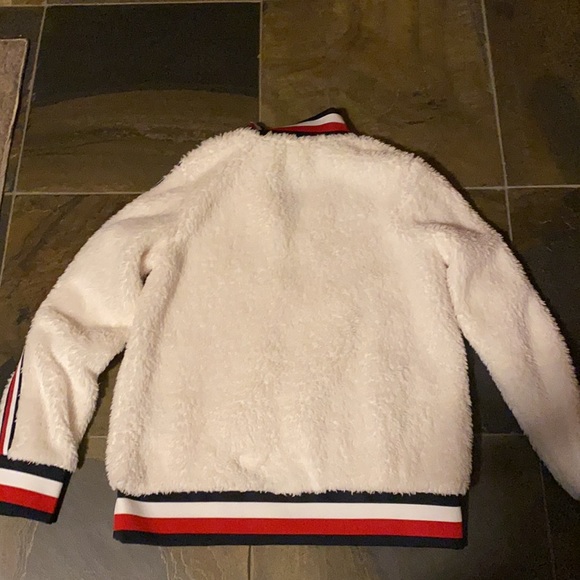 Off White Tommy Hilfiger Size Small Sherpa Half Zip - Picture 5 of 5